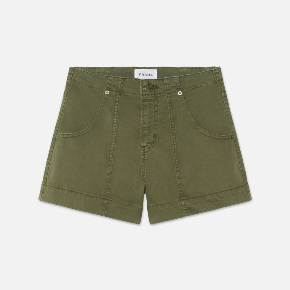 Frame Clean Utility Shorts - Washed Winter Moss